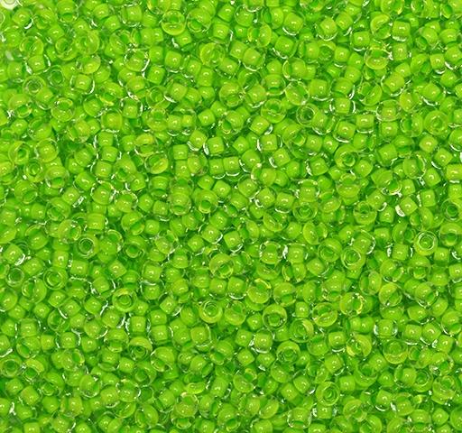 50gr Preciosa 11/0 19001/08A54 Intensive Green Lined — Imaginea 1