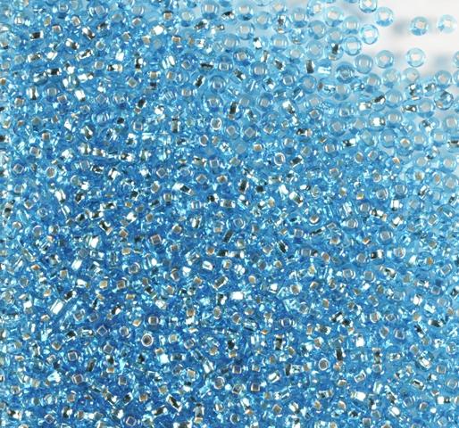 50gr Preciosa 10/0 19001/67030 Aquamarine Silver Lined — Imaginea 1
