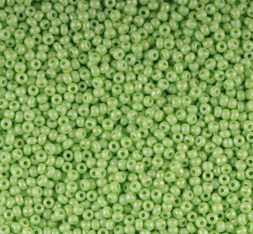 50gr Preciosa 10/0 19001/54410 Op Light Green Rainbow — Imaginea 1