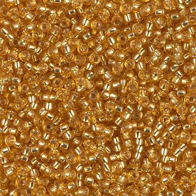 Margele de nisip Miyuki 11/0 0004 Silver Lined Dark Gold — Imaginea 1
