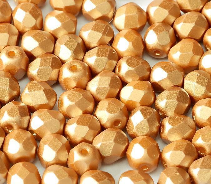 Margele Cehesti Fire-Polish 6mm 25003/02010 Alabaster Pastel Amber — Imaginea 1