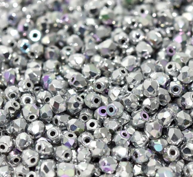 Margele Cehesti Fire-Polish 3mm 98553/00030 Crystal Glittery Silver — Imaginea 1