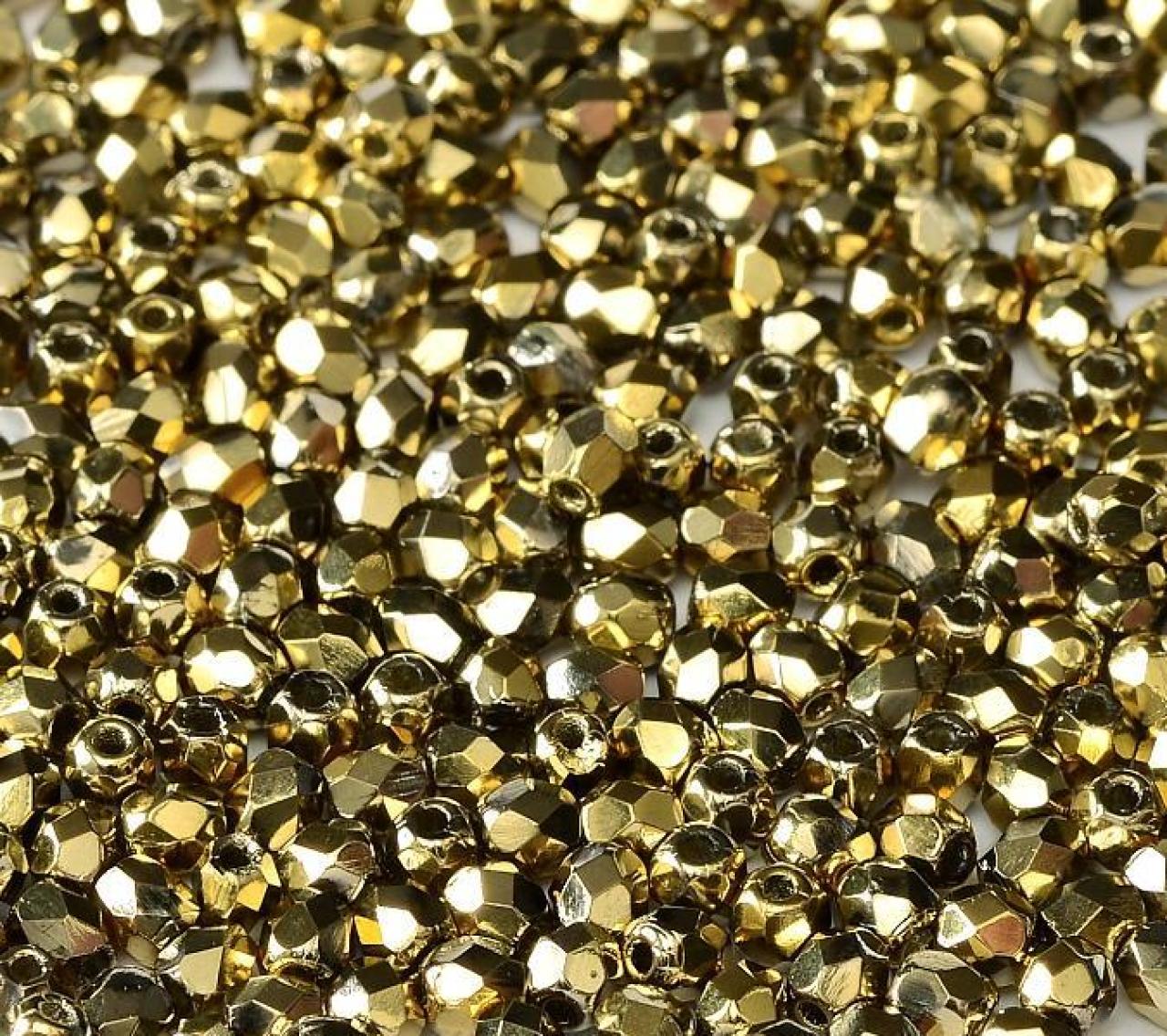 Margele Cehesti Fire-Polish 3mm 00030/26440 Crystal Amber Full