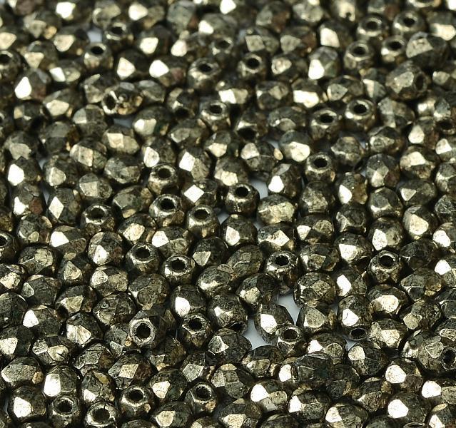 Margele Cehesti Fire-Polish 3mm 00030/18549 Crystal Antique Chrome — Imaginea 1