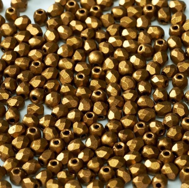 Margele Cehesti Fire-Polish 3mm 01740 Brass Gold — Imaginea 1