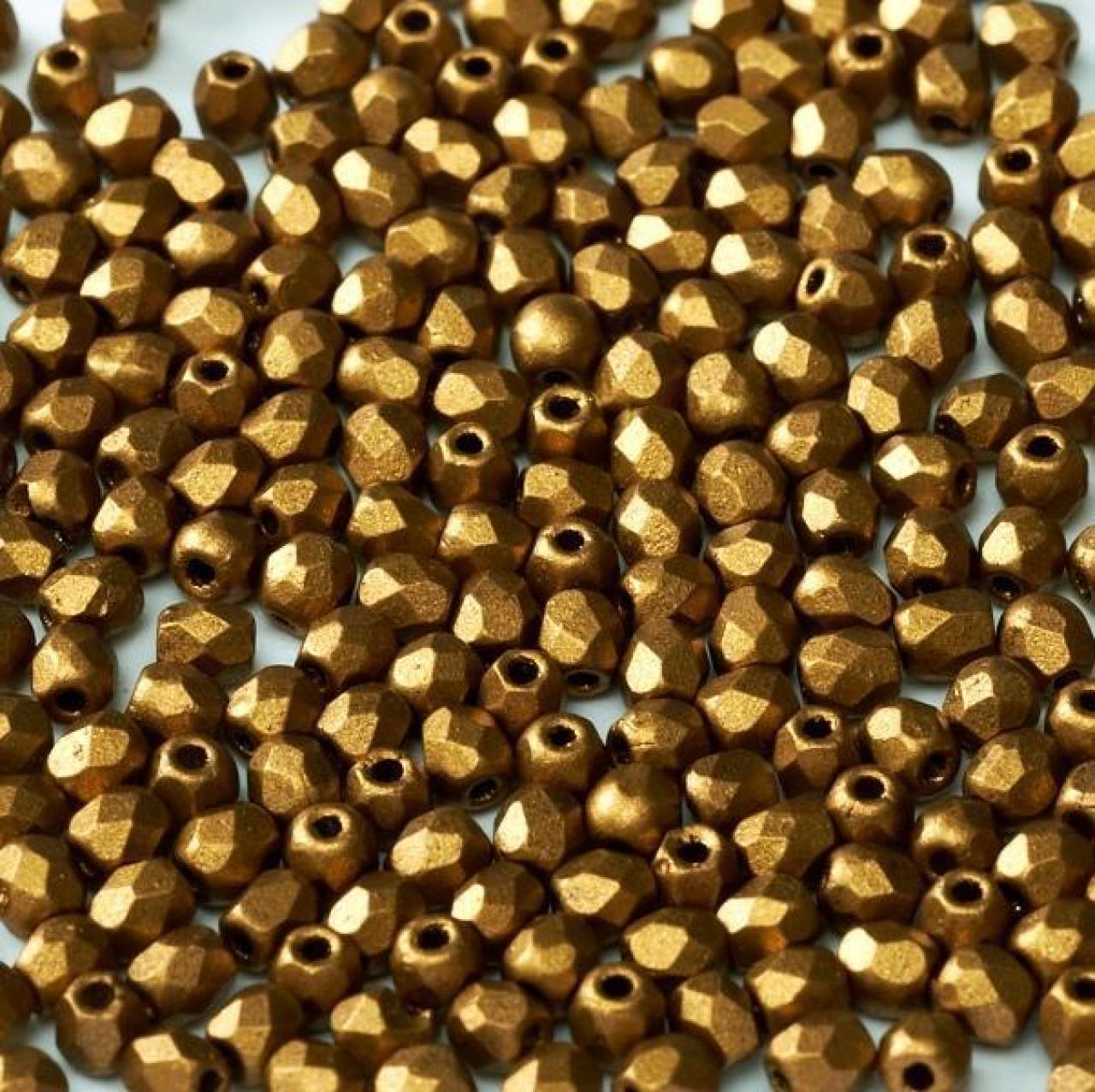 Margele Cehesti Fire-Polish 3mm 01740 Brass Gold