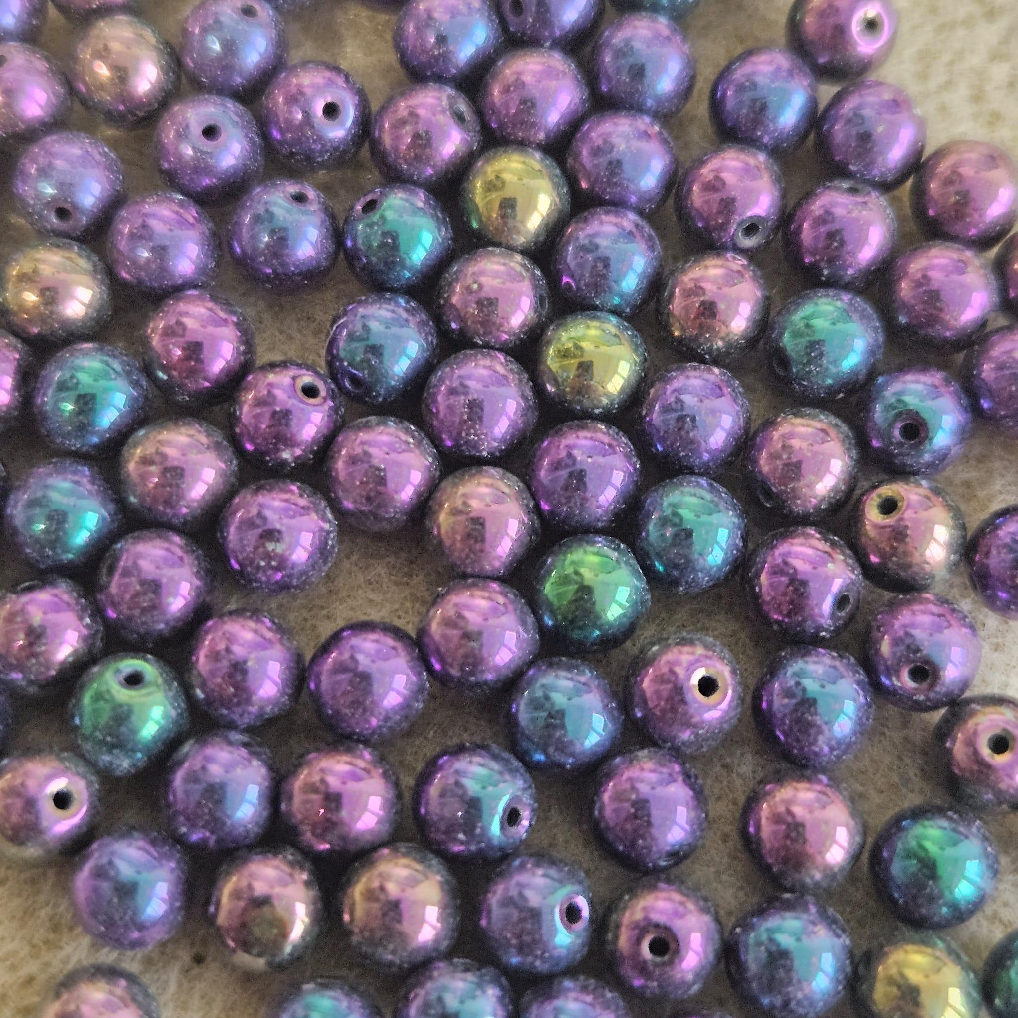 Margele Rotunde 6mm 21495/23980 Jet Purple Iris — Imaginea 1