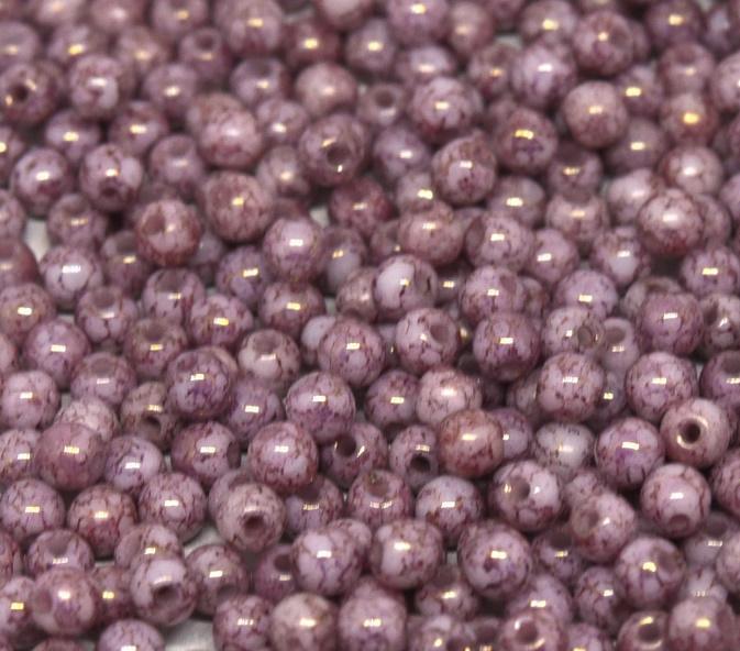 Margele Rotunde 3mm 15496/03000 Chalk White Terracota Purple — Imaginea 1