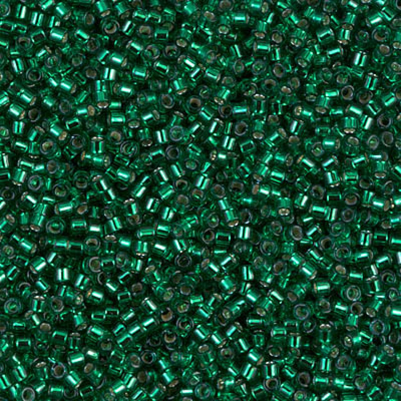 Delica 11/0 DB0605 Silver Lined Emerald Dyed