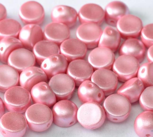 2-hole Cabochon 6 mm Alabaster Pastel Pink — Imaginea 1