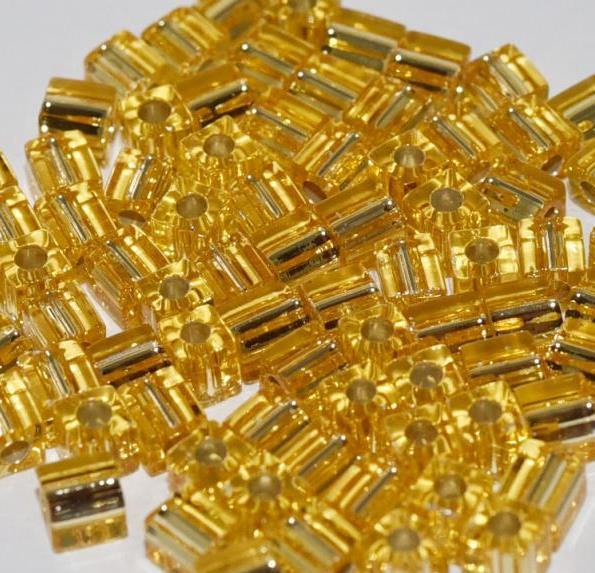 Miyuki Cube 4mm 0006 Yellow Silver Lined — Imaginea 1