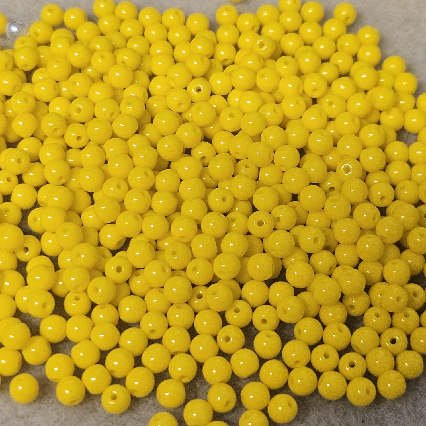 Margele Rotunde 4mm 93110 Opaque Yellow — Imaginea 2