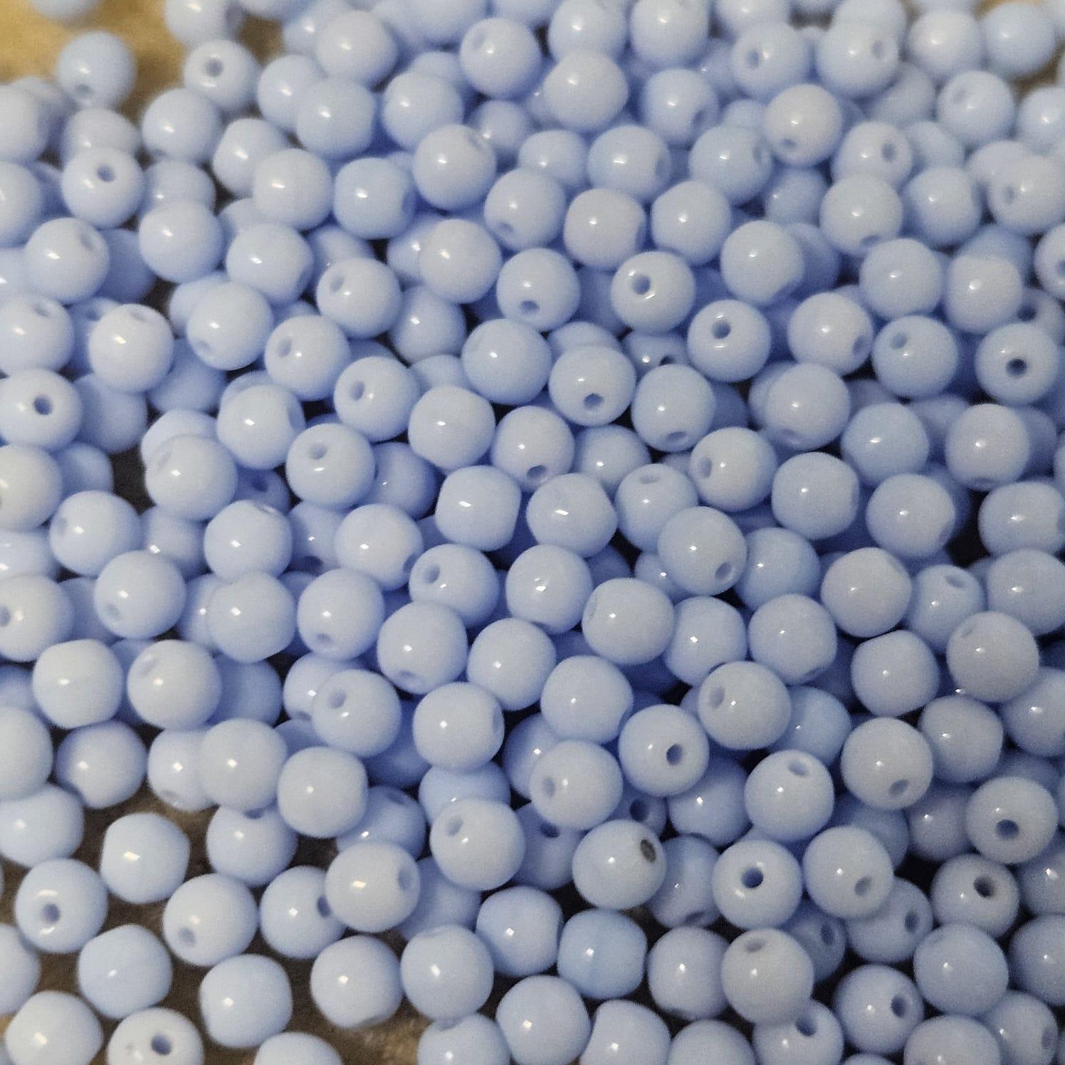Margele rotunde 4mm 33010 Opaque Lt. Blue — Imaginea 1
