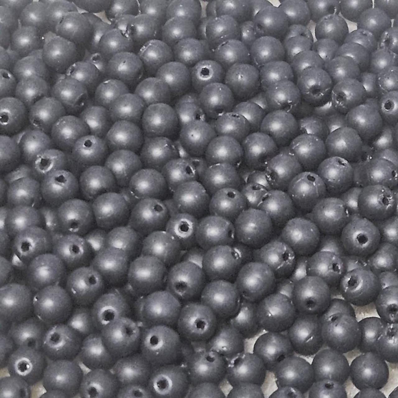 Margele rotunde 4mm M23980 Matte Jet