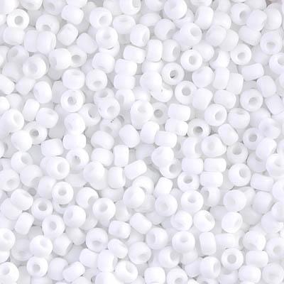 Margele de nisip Miyuki 8/0 0402F Opaque Matte White — Imaginea 1