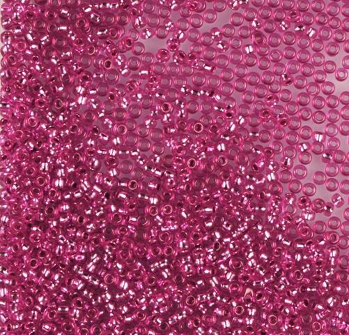 50 gr Preciosa 10/0 19001/08298 Silverlined Dark Pink — Imaginea 1