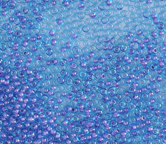 50 gr Preciosa 10/0 19001/61328 Aquamarine Colour lined Violet — Imaginea 1