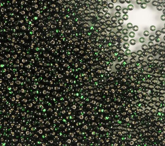 50 gr Preciosa 10/0 19001/57150 Silverlined Dk green — Imaginea 1
