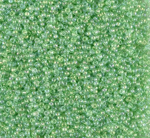 50 gr Preciosa 10/0 19001/41161 Transparent Green Rainbow — Imaginea 1