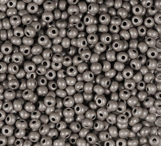 50 gr *Preciosa 10/0 19001/16949 Dark Gray Metallic Dyed Chalkwhite — Imaginea 1